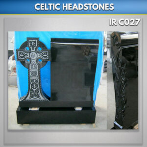 Polished Celtic Cross Headstone and monuments in black gravestone